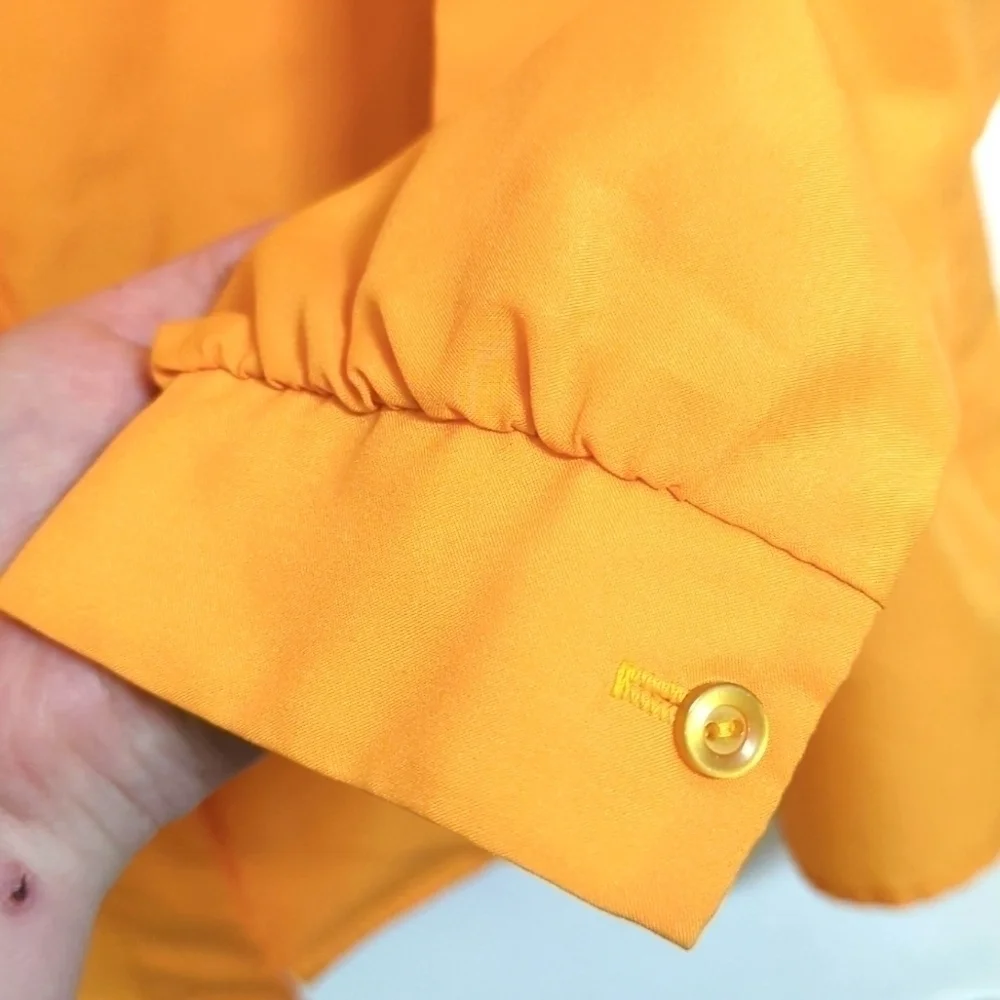 Euc Vintage Retro Marigold Button Down Blouse sz L - Picture 4 of 6